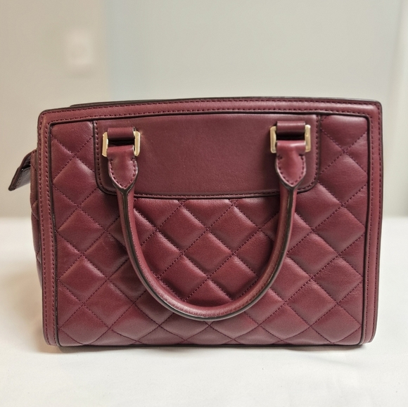 MICHAEL Michael Kors Quilted Burgundy Selma Large Satchel Bag - Picture 2 of 8
